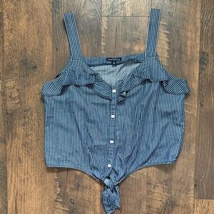 J. Crew Mercantile Striped Blue Sleeveless Top